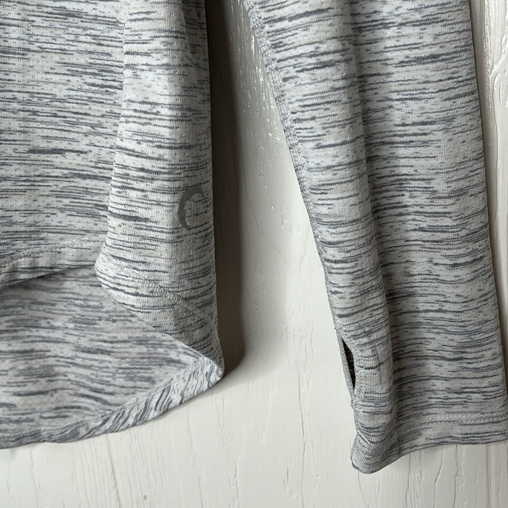 Zyia Active Ash Long Sleeve Split Open Back Top M - image 3